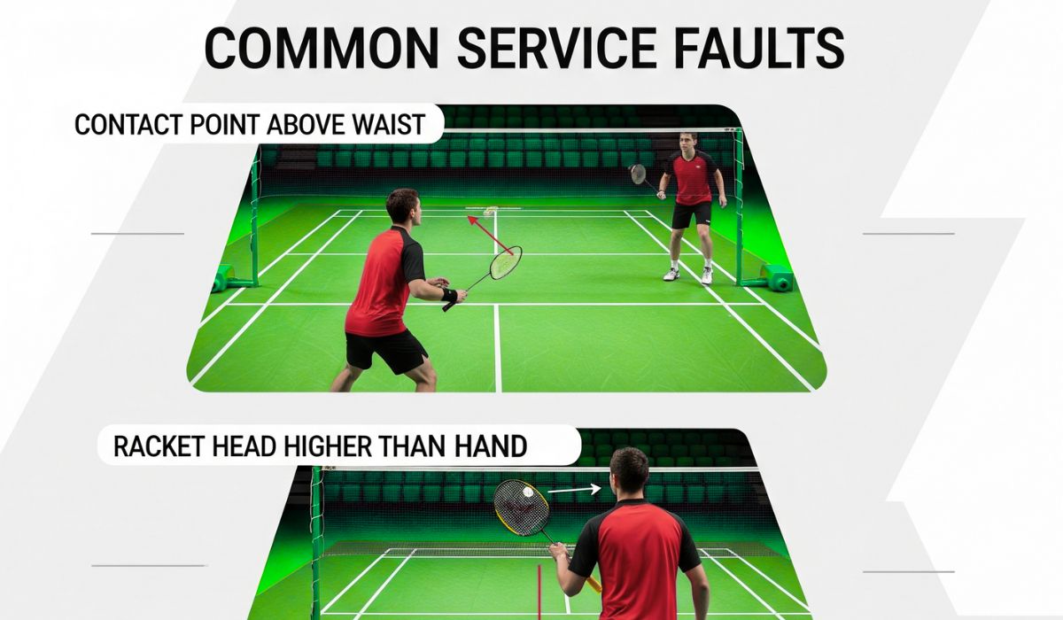badminton service faults
