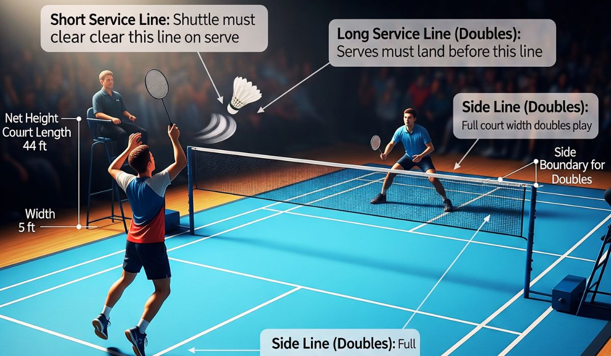 Badminton court size doubles