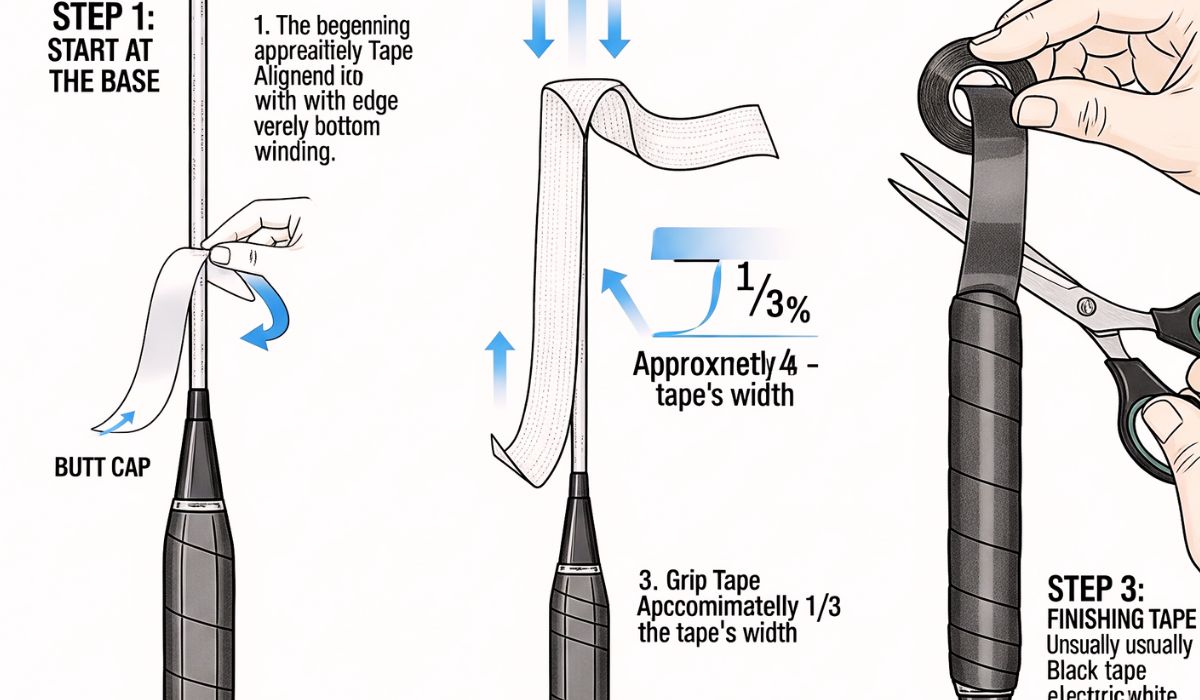 How to put a grip on a badminton racket