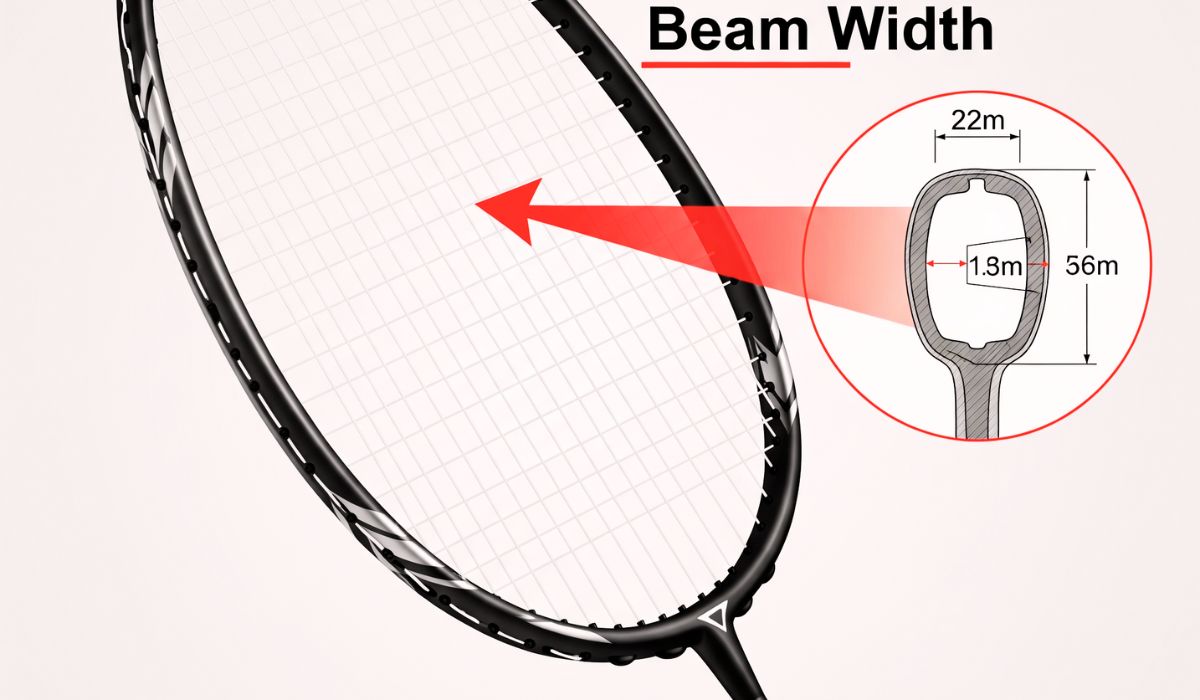 beam width in badminton racket