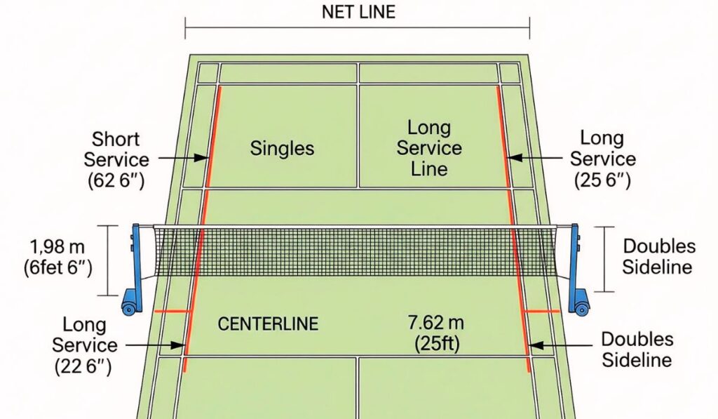 badminton court with label